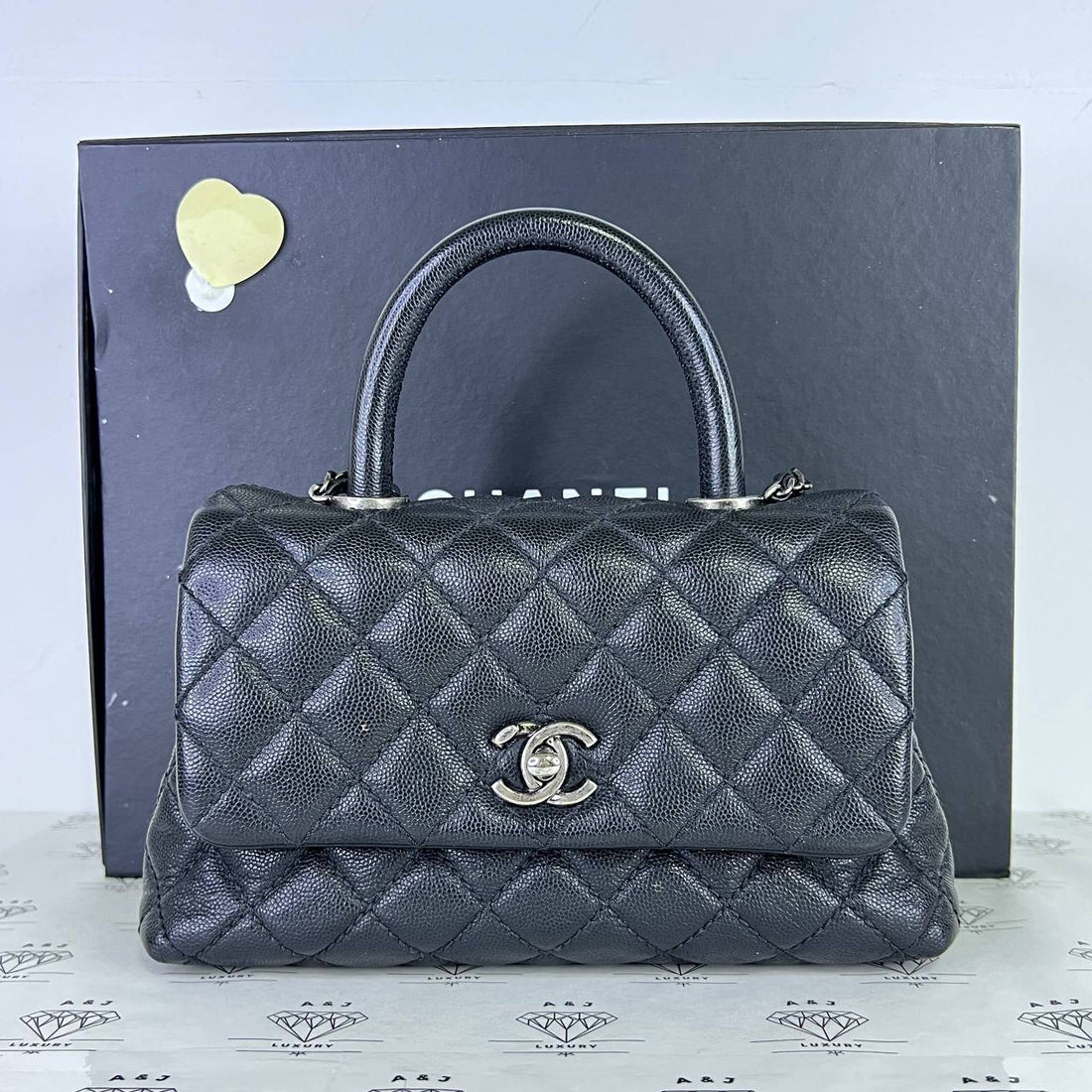 [PRE LOVED] Chanel Small Coco Handle in Black Caviar Leather RHW (Series 22)
