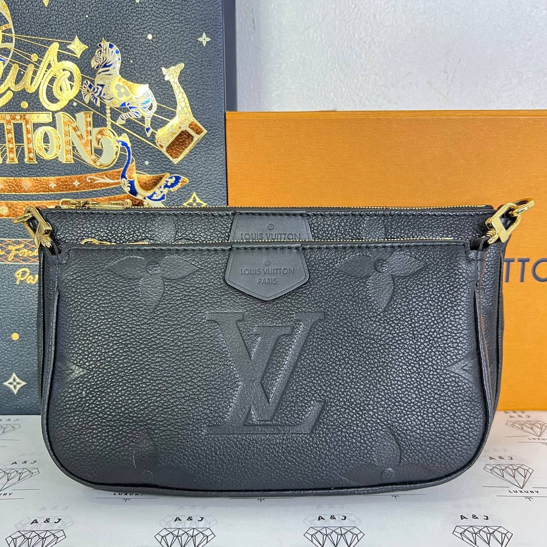 [PRE LOVED] Louis Vuitton Multi Pochette Accessoires in Black Empreinte Leather (microchipped)