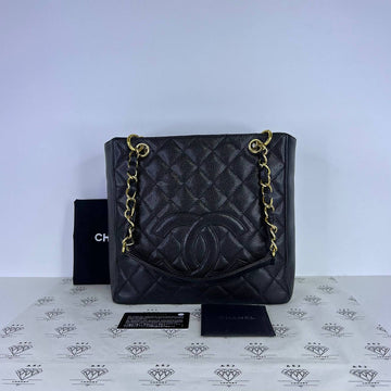 [PRE LOVED] Chanel Petite Shopping Tote (PST) in Black Caviar Leather GHW (Series 11)