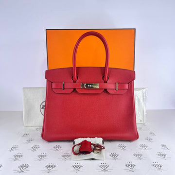 [PRE LOVED] Hermes Birkin 30 Retourne in Rouge Tomate Epsom Leather PHW (Stamp R Square - 2014)