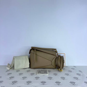 [PRE LOVED] Loewe Mini Puzzle Edge in Sand Soft Grained Calfskin GHW (2023)
