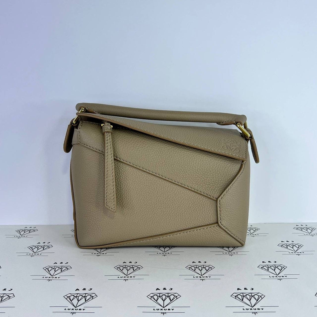 [PRE LOVED] Loewe Mini Puzzle Edge in Sand Soft Grained Calfskin GHW (2023)