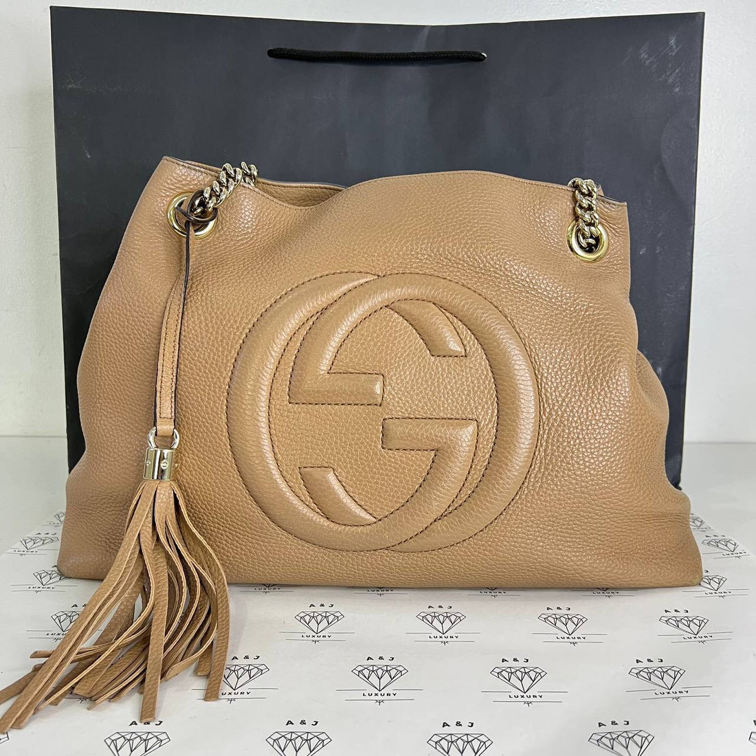 [PRE LOVED] Gucci Soho Chain Shoulder Bag in Brown GHW