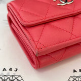 [PRE LOVED] Chanel Trifold Wallet in Pink Lambskin SHW (Series 27)