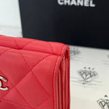 [PRE LOVED] Chanel Trifold Wallet in Pink Lambskin SHW (Series 27)