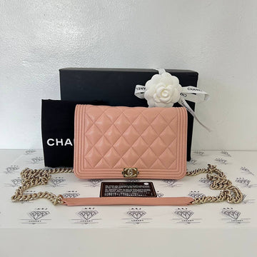 [PRE LOVED] Chanel Leboy Wallet on Chain in Light Pink Caviar Light GHW (Series 29)