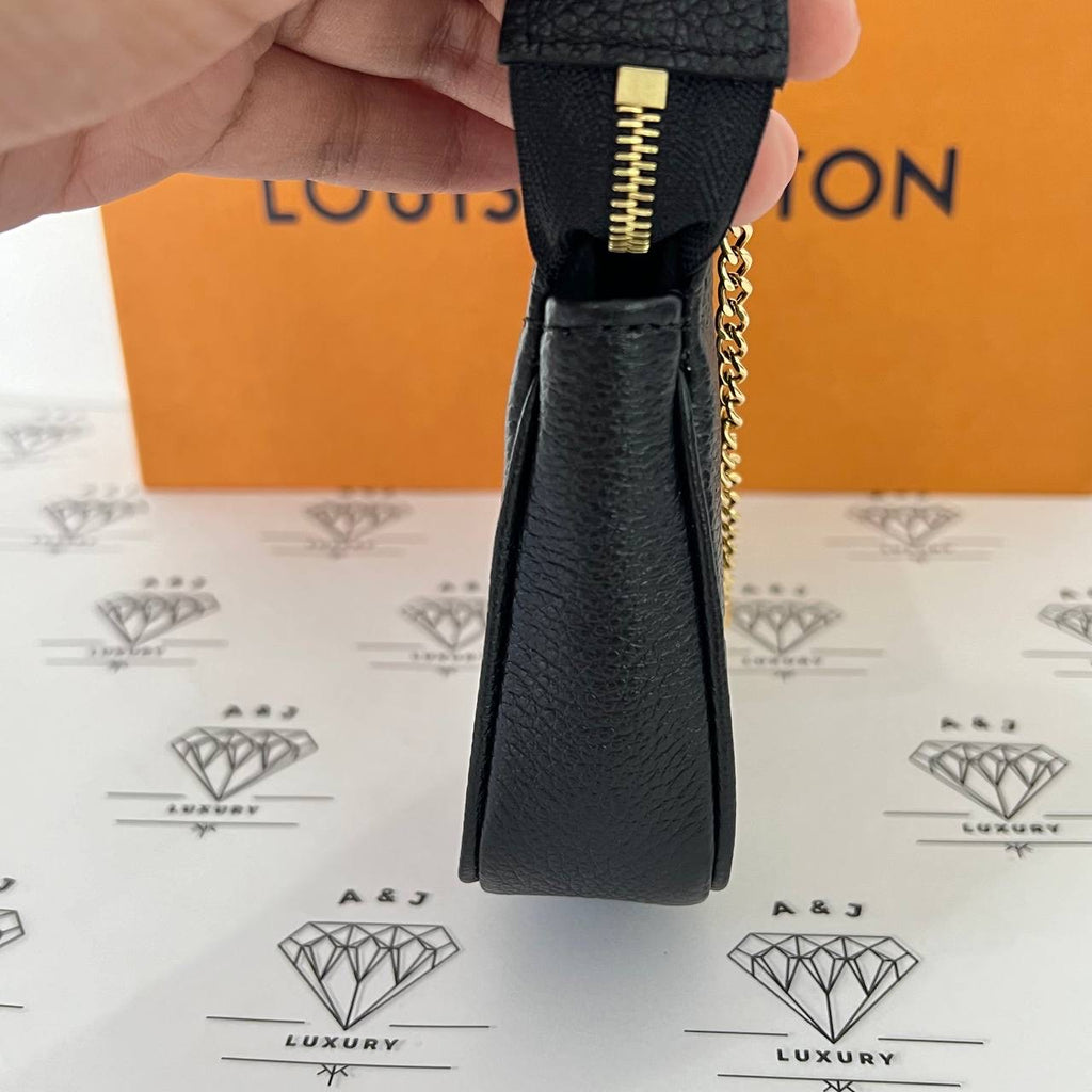 [PRE LOVED] Louis Vuitton Mini Pochette Accessoires in Black Bicolor Empreinte Leather (microchipped)