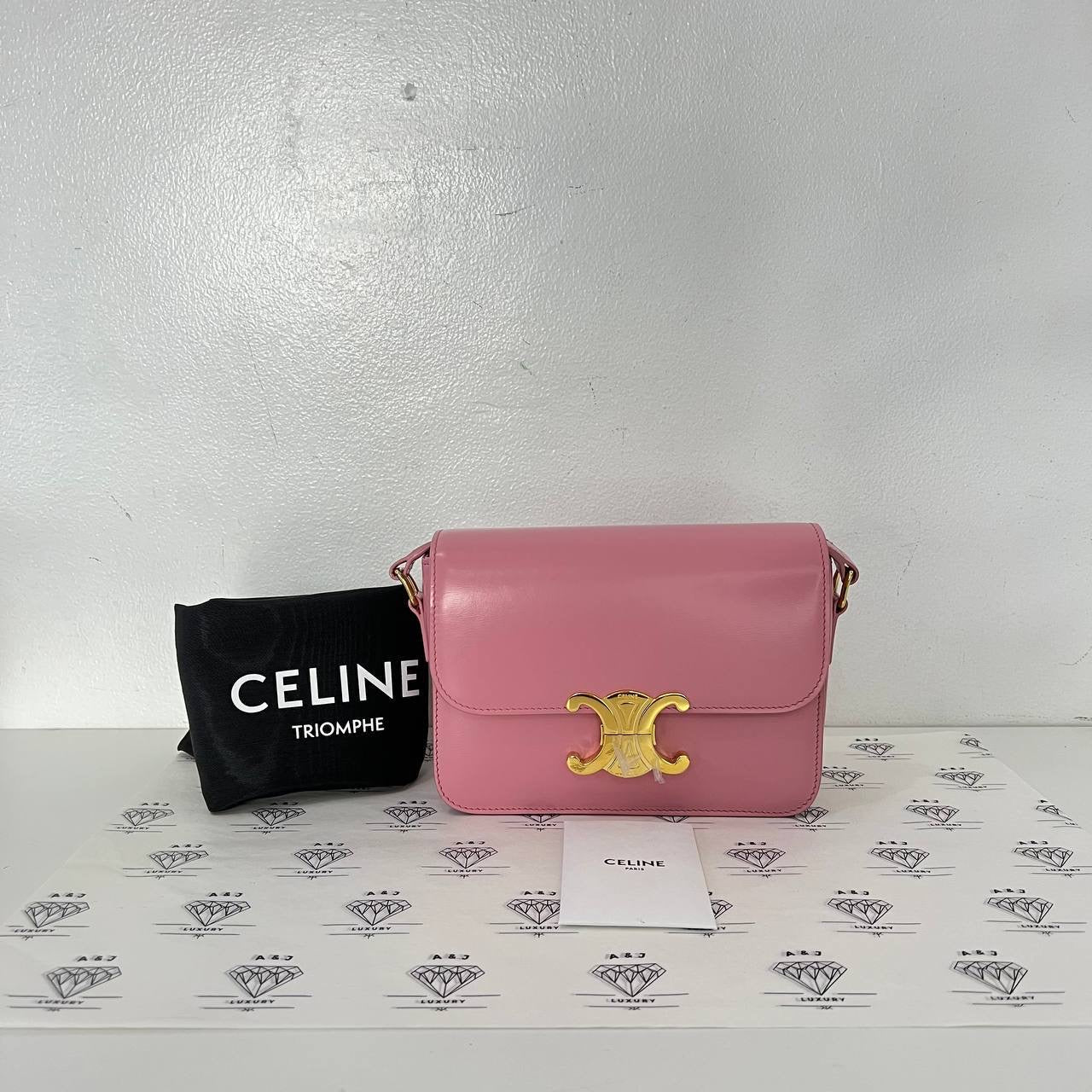 [PRE LOVED] Celine Teen Triomphe in Light Pink Calfskin Leather GHW