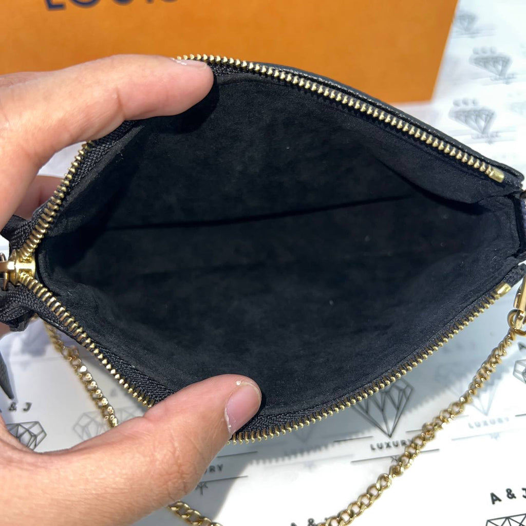 [PRE LOVED] Louis Vuitton Mini Pochette Accessoires in Black Bicolor Empreinte Leather (microchipped)