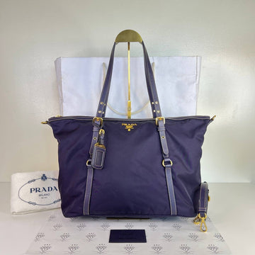 [PRE LOVED] Prada BR4253 Tessuto Tote in Mora Nylon GHW