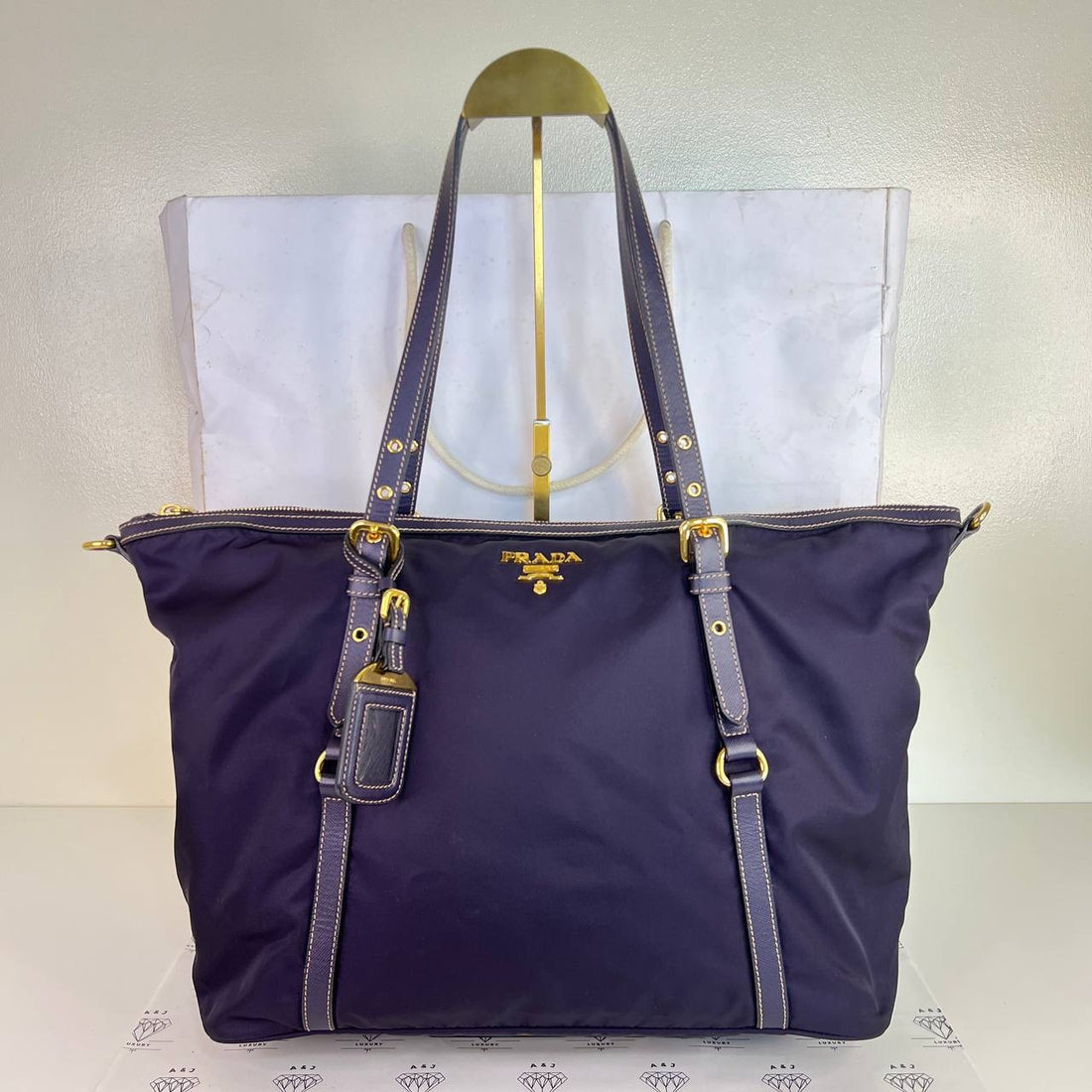 [PRE LOVED] Prada BR4253 Tessuto Tote in Mora Nylon GHW