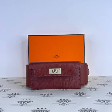 [PRE LOVED] Hermes Kelly Pocket Strap in Rouge Sellier Epsom PHW 105cms (Stamp B - 2023)