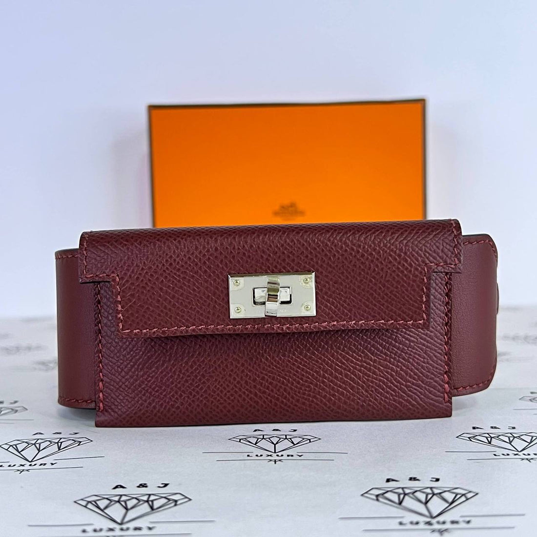 [PRE LOVED] Hermes Kelly Pocket Strap in Rouge Sellier Epsom PHW 105cms (Stamp B - 2023)