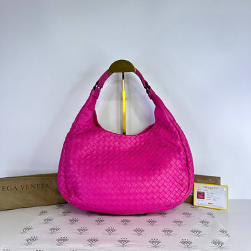 [PRE LOVED] Bottega Veneta Small Campana Hobo Bag in Dark Pink SHW