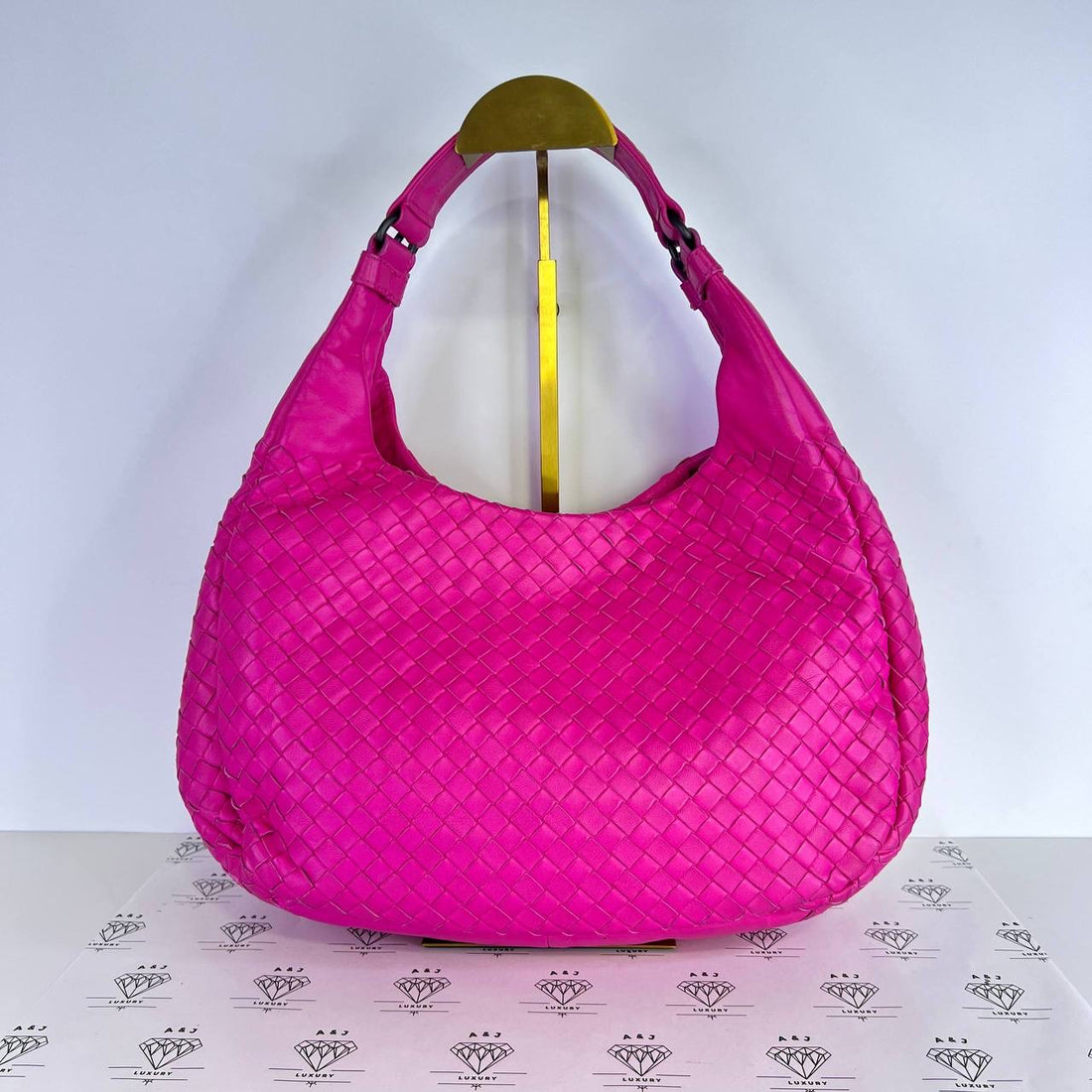 [PRE LOVED] Bottega Veneta Small Campana Hobo Bag in Dark Pink SHW