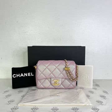 [PRE LOVED] Chanel 21K Collection My Perfect Mini Crush in Iridescent Pink Caviar GHW (microchipped)