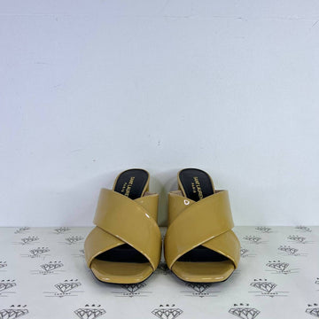 [PRE LOVED] YSL Loulou Mules in Beige Patent Size 37.5EU