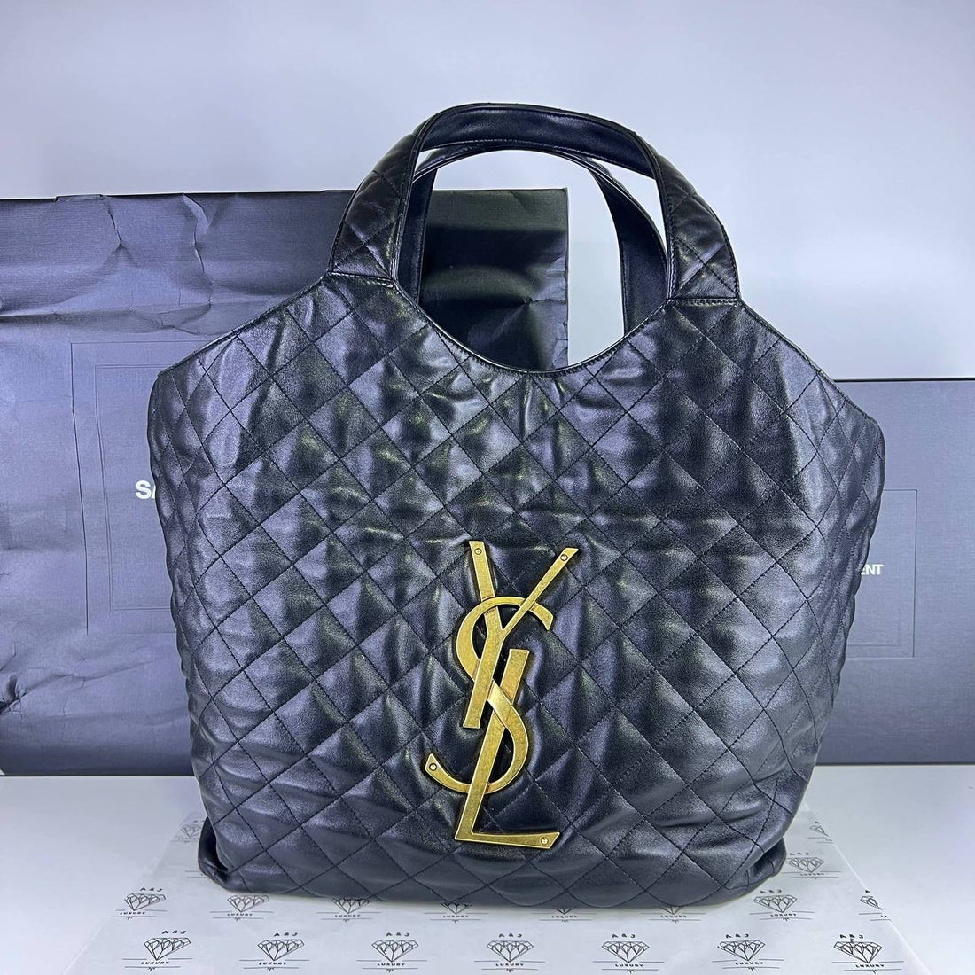 [PRE LOVED] YSL Icare Maxi Shopping Tote in Black GHW (2023)