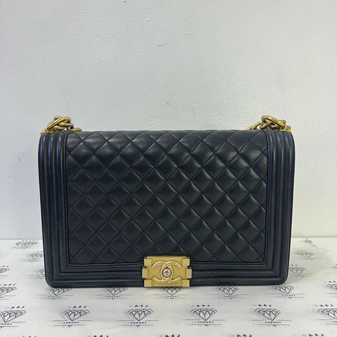 [PRE LOVED] Chanel Large Boy Bag in Black Caviar GHW (Series 24)