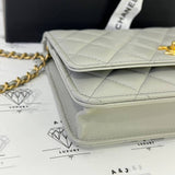 [PRE LOVED] Chanel Pearl Crush WOC in Light Gray GHW (microchipped)