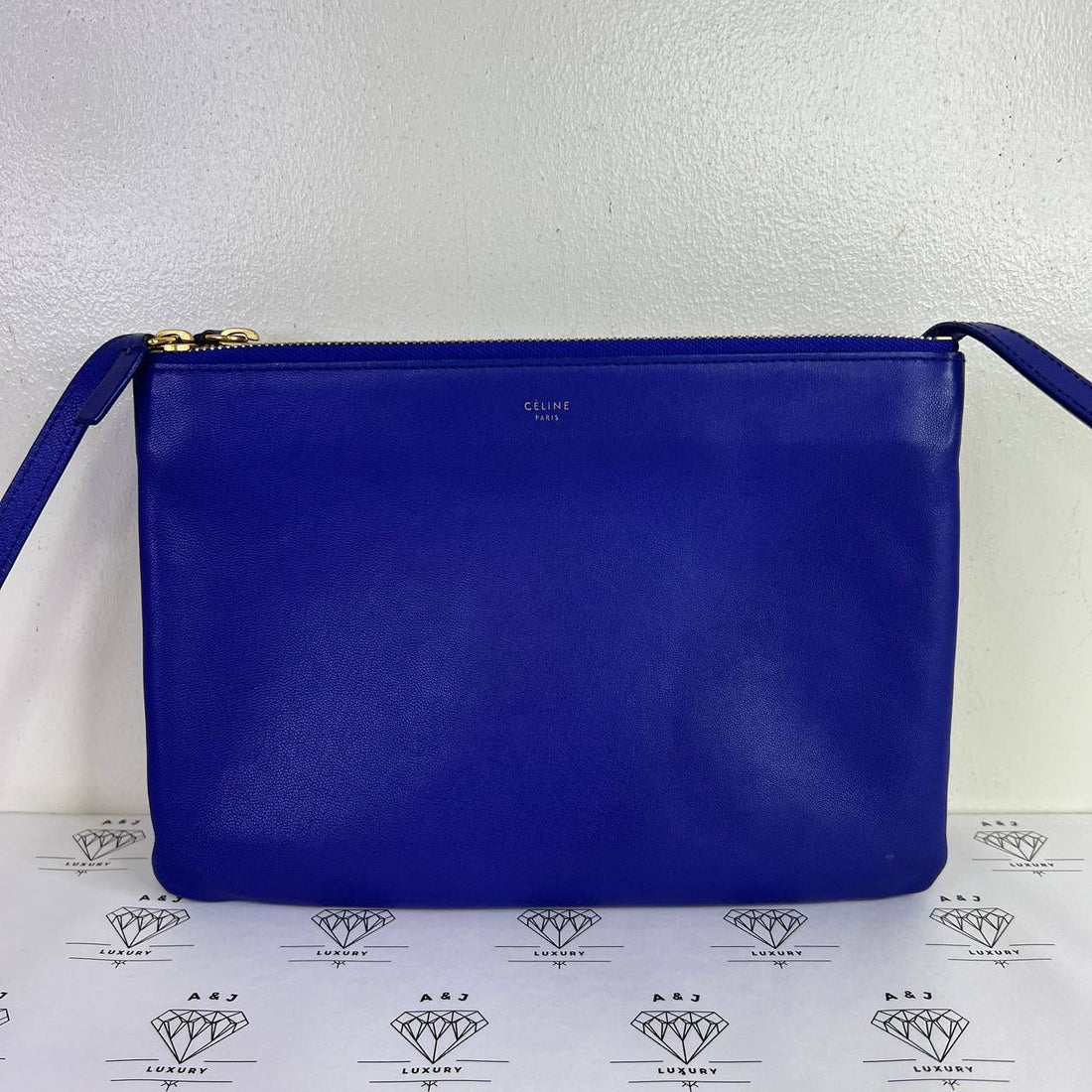 [PRE LOVED] Celine Large Trio in Blue GHW