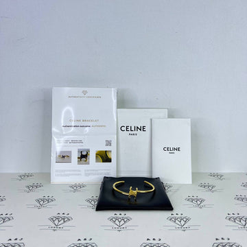 [PRE LOVED] Celine Asymmetric Cuff Bracelet in Gold
