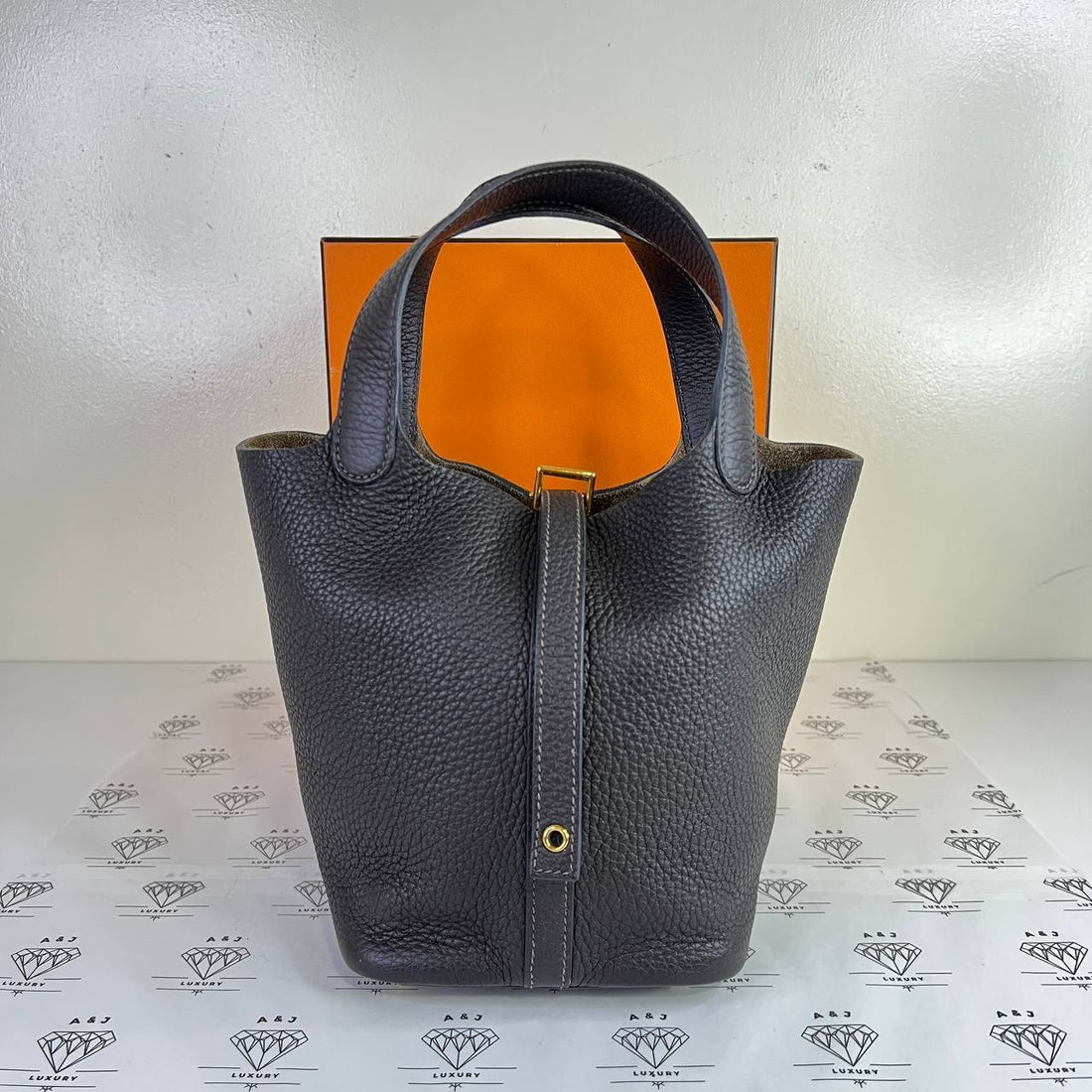 [PRE LOVED] Hermes Picotin Lock 18 in Ebene Clemence Leather GHW (Stamp Z - 2021)