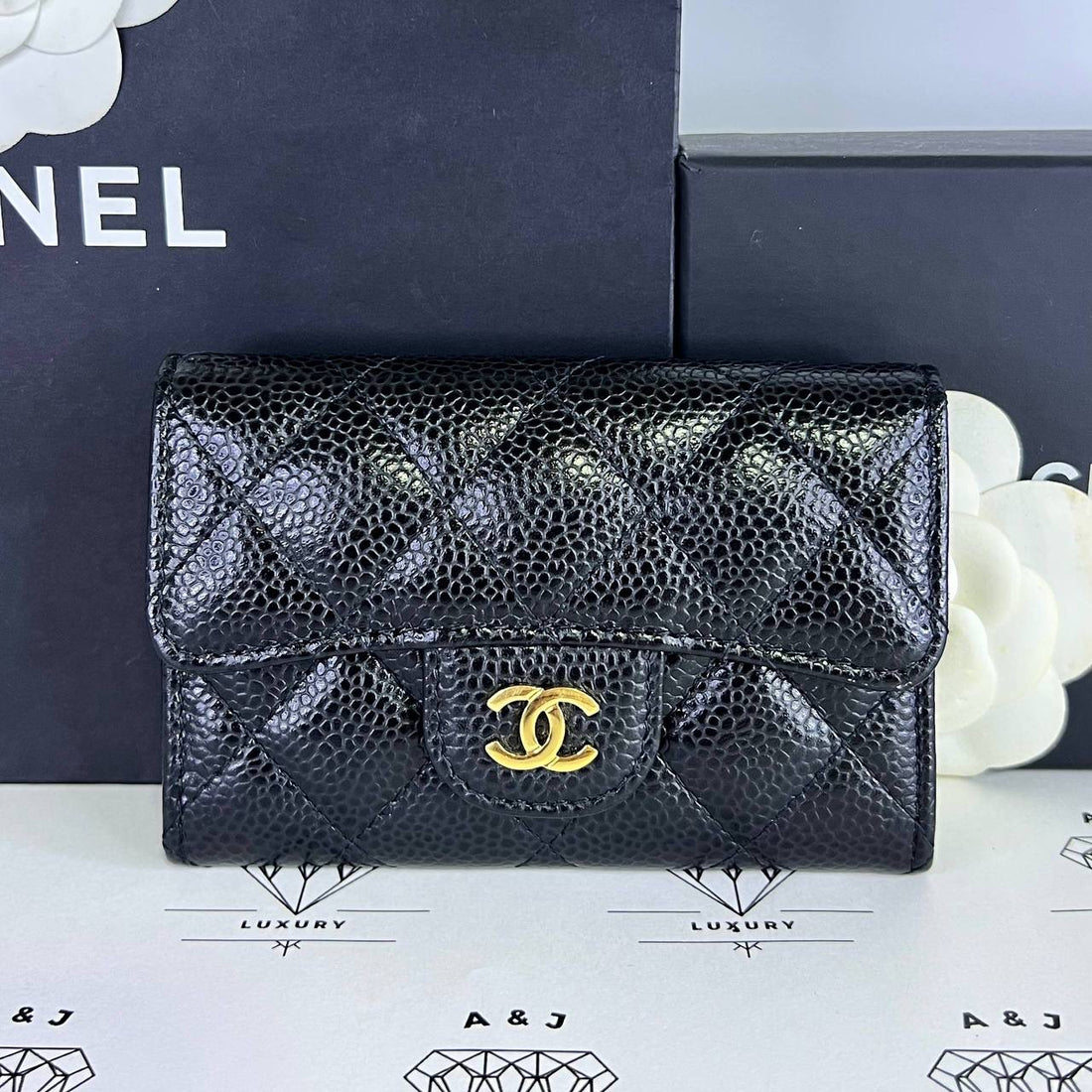 [PRE LOVED] Chanel Classic Flap Cardholder in Black Caviar Leather GHW (Series 31)