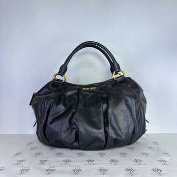 [PRE LOVED] Miu Miu Vitello Shoulder Bag in Black GHW