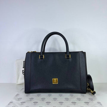 [PRE LOVED] MCM Nuovo Leather Tote Bag in Black GHW