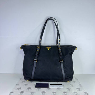 [PRE LOVED] Prada 1BG253 Nylon Tote in Black GHW