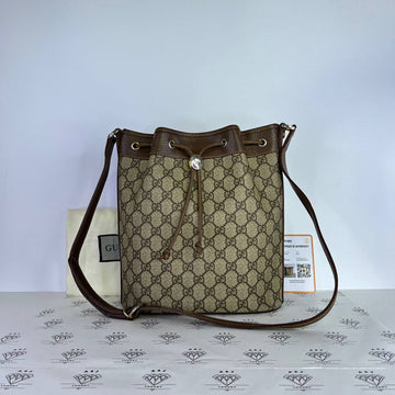[PRE LOVED] Gucci Supreme Bucket Bag in Brown GHW