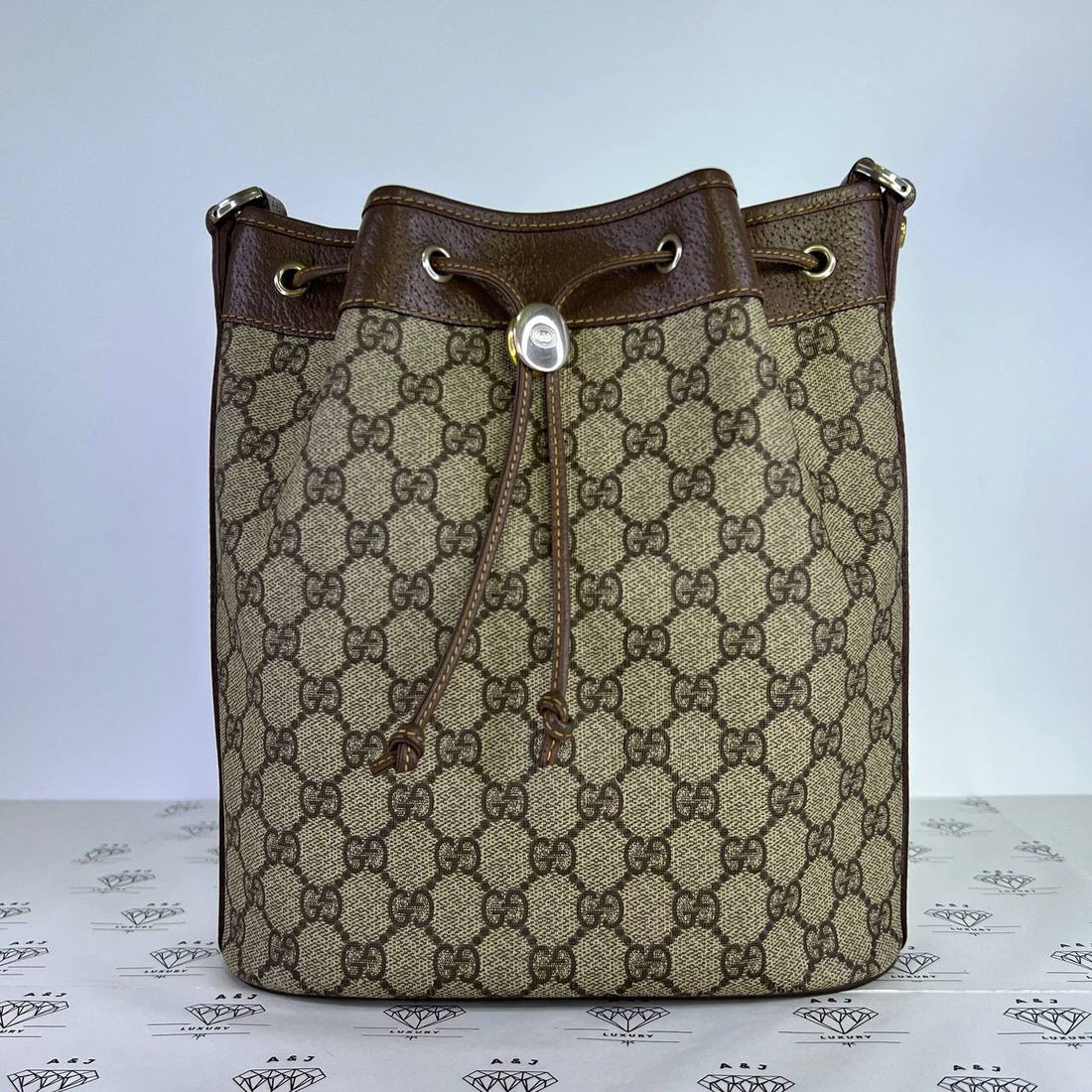 [PRE LOVED] Gucci Supreme Bucket Bag in Brown GHW