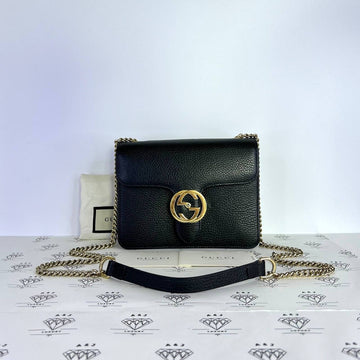 [PRE LOVED] Gucci Small Interlocking Chain Shoulder Bag in Black GHW