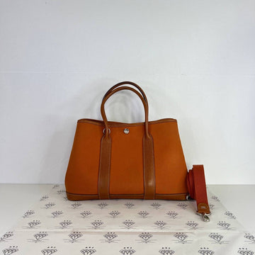 [PRE LOVED] Hermes Garden Party Tote (GPT) 30 in Orange PHW (Stamp I Square - 2005)