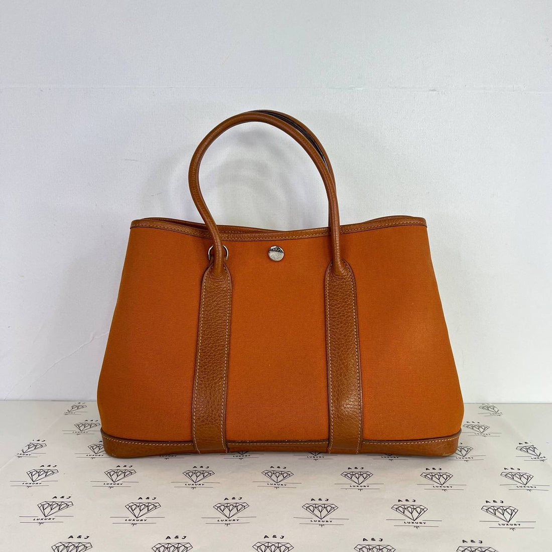 [PRE LOVED] Hermes Garden Party Tote (GPT) 30 in Orange PHW (Stamp I Square - 2005)