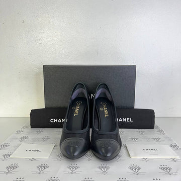 [PRE LOVED] Chanel Cap Toe Mesh Pumps in Black Size 40EU