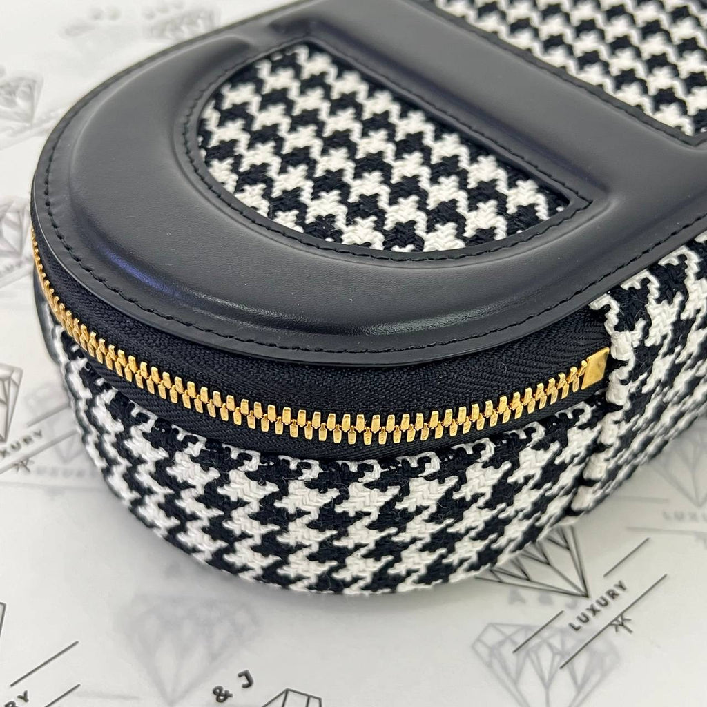 [PRE LOVED] Christian Dior Signature Oval Camera Bag in Black and White GHW