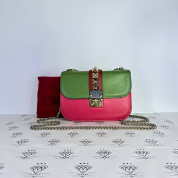 [PRE LOVED] Valentino Glam Lock Chain Crossbody Bag in Green/Blue/Red GHW