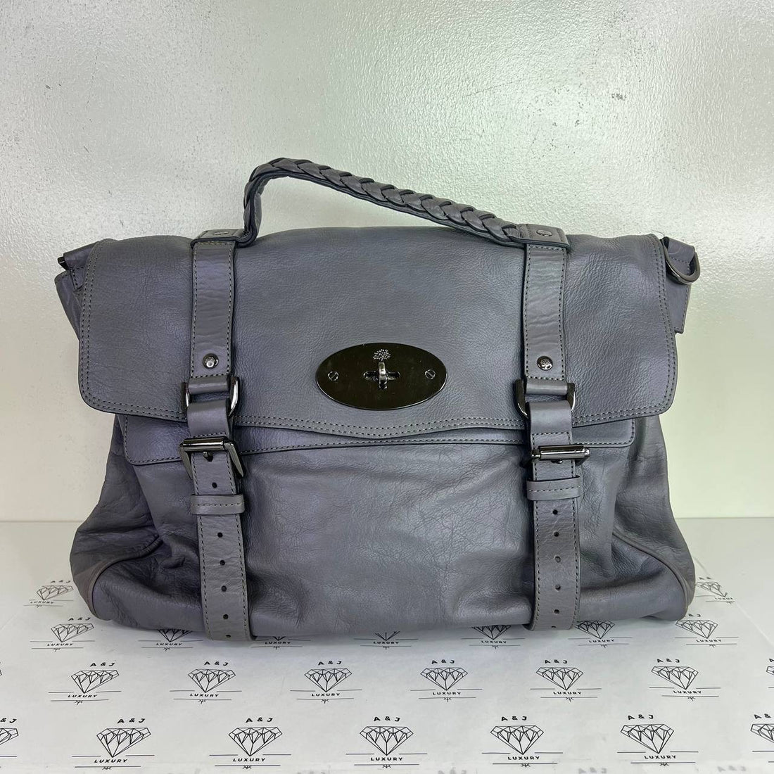 [PRE LOVED] Mulberry Oversized Alexa Satchel in Gray