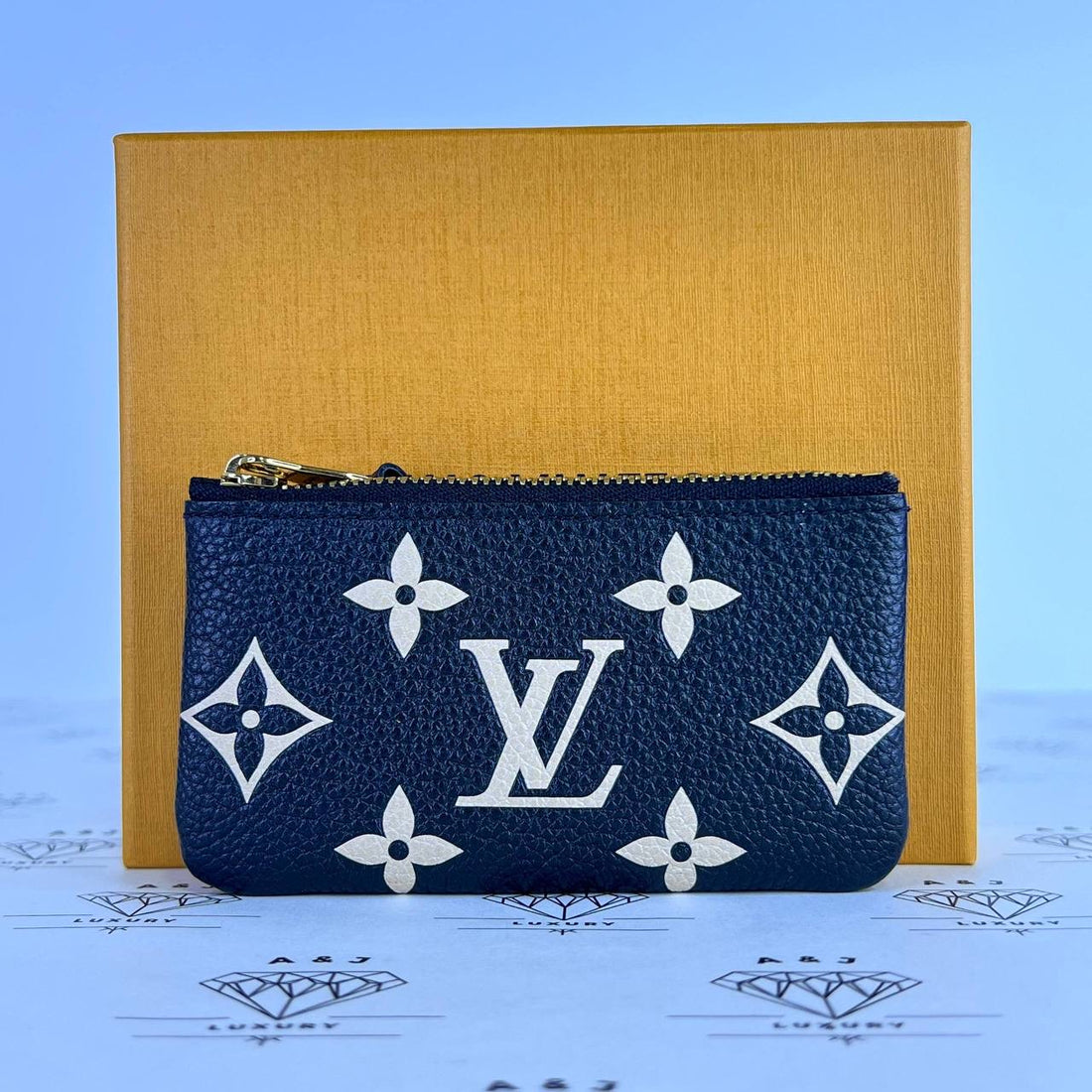 [PRE LOVED] Louis Vuitton Key Cles in Black/Creme Bicolor Empreinte Leather GHW (TN1265)