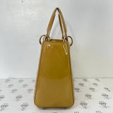 [PRE LOVED] Christian Dior Lady D Medium in Beige Patent Leather Light Gold HW (2011)