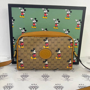 [PRE LOVED] Gucci x Mickey Mouse Shoulder Bag in Coated Canvass