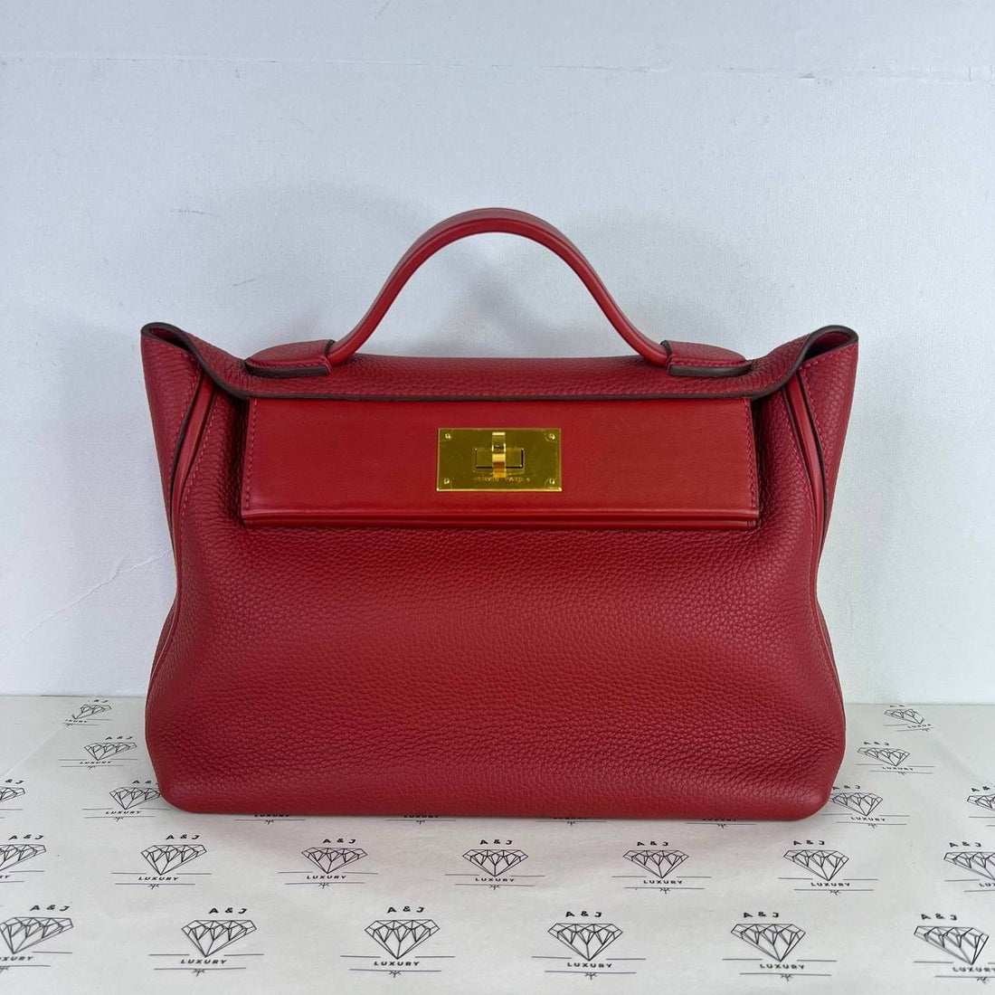 [PRE LOVED] Hermes 24/24 Size 29 in Rouge Vif Clemence Leather GHW (Stamp Y - 2020)