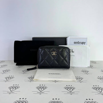 [PRE LOVED] Chanel Zippy Cardholder in Black Caviar Leather SHW (Series 31)