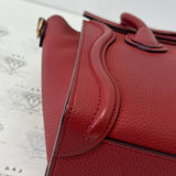 [PRE LOVED] Celine Nano Luggage in Red Drummed Calfskin Leather GHW