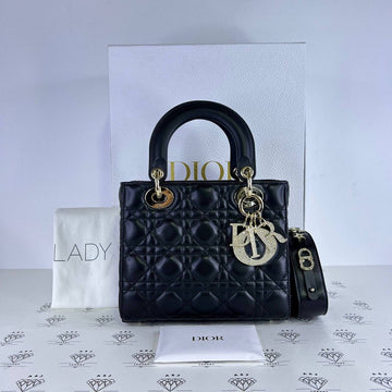 [PRE LOVED] Christian Dior Small Lady D in Black Cannage Lambskin Leather GHW (2025)