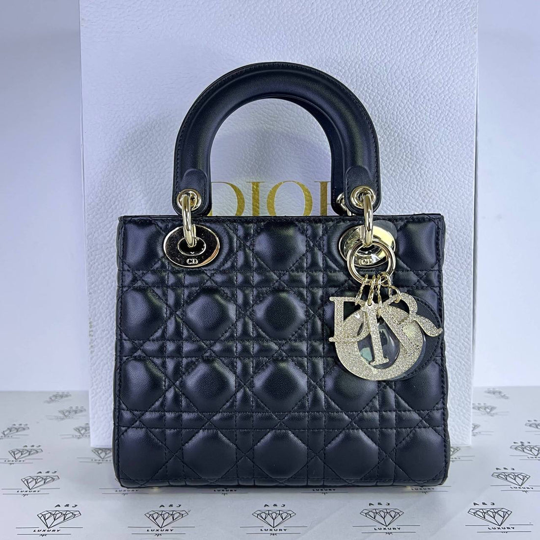 [PRE LOVED] Christian Dior Small Lady D in Black Cannage Lambskin Leather GHW (2025)