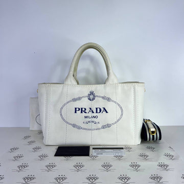 [PRE LOVED] Prada 1BG349 Small Canapa in Bianco GW
