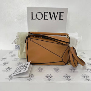 [PRE LOVED] Loewe Mini Puzzle in Caramel Grained Calfskin Leather GHW
